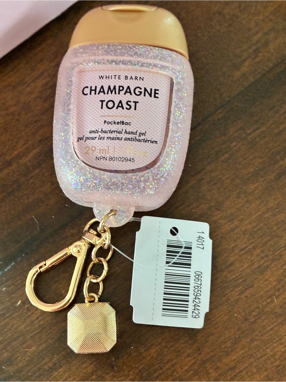 Bath & Body Works Champagne Toast PocketBac + Gold Bag Charm NWT